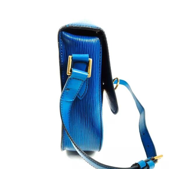 Louis Vuitton St Cloud Shoulder Crossbody Blue Leather 8905VI - Picture 3 of 9